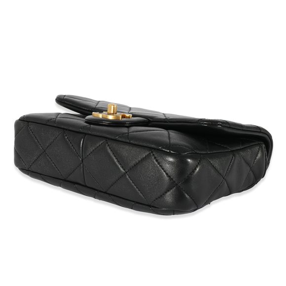 Chanel Black Lambskin Enamel Pending CC Mini Square Flap - Picture 7 of 8
